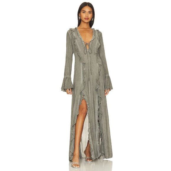 ROCOCO SAND Long Dress in Grey - Picture 2 of 5